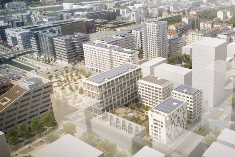 Construction de bâtiments de bureaux , logements et de commerces Ydeal Lyon Confluence